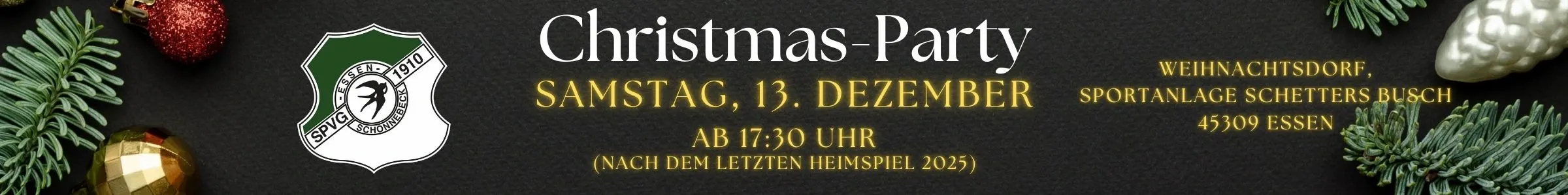 Sei dabei am 13.12. bei der X-Mas-Party am Schetters Busch!