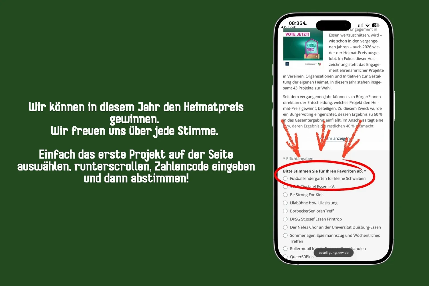 Votet beim Heimatpreis 2026 für uns!