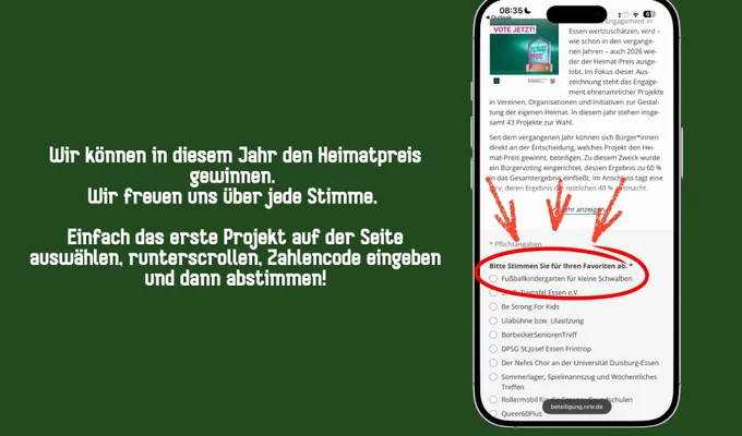 Votet beim Heimatpreis 2026 für uns!